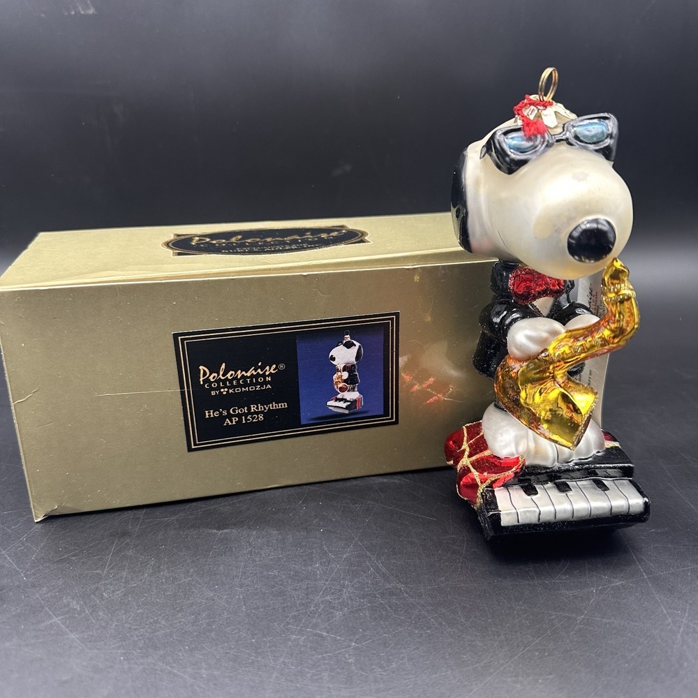 POLONAISE KURT ADLER HE'S GOT RHYTHM PEANUTS SNOOPY ORNAMENT‎ AP 1528 5.5"